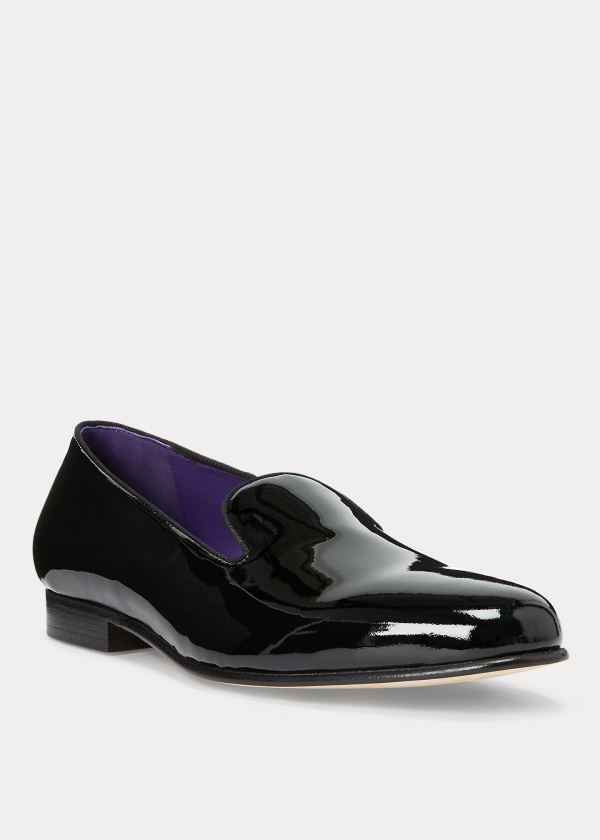 Men's Ralph Lauren Alonzo Patent Leather Slippers | 506834YBR